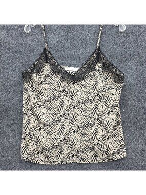 Lush Lace Cami Top M Black White Zebra Print Fairy Grunge Festival Y2K Going Out